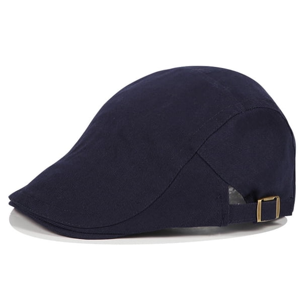 Nvzi Gorra plana de algodón para hombre, gorra de caza estilo Ivy Gatsby Newsboy, boina para hombre (azul marino)