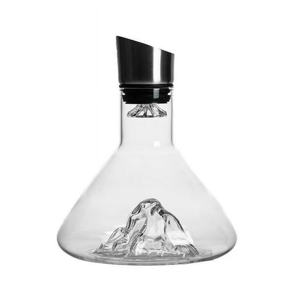 Tunhigl Iceberg Wine Decanter - Premium Crystal Glass Red Wine Aerator & Filter with Stainless Steel Sediment Remover for Enhanced Flavor White
