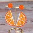 thumbnail image 2 of Cute Orange Strawberry Beaded Fruit Earrings Fashion Handmade Beads Drop Dangle Earrings Bohemia Statement Fruit Summer Beach Vacation Jewelry for Women, 2 of 4