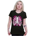 thumbnail image 4 of Halloween Skeleton Rib Cage Hearts Womens Slim Fit Graphic Tee Brisco Brands M, 4 of 5