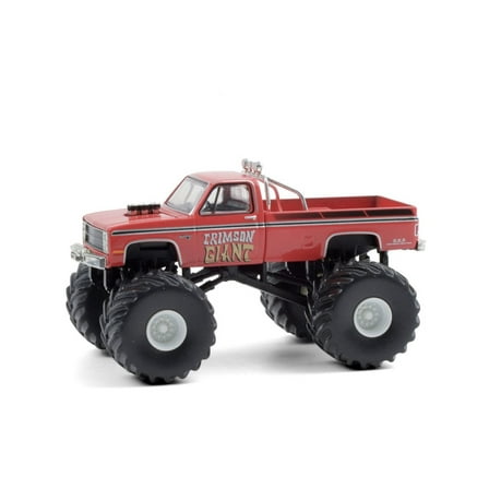 Kings of Crunch 1987 Chevy Silverado Monster Truck, Crimson Giant - Greenlight 49080F/48 - 1/64 scale Diecast Model Toy Car