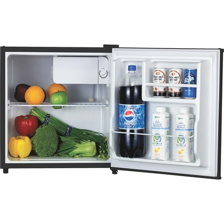 Lorell Compact Refrigerator - 1.60 Ft³ - Manual Defrost - Reversible - 1.60 Ft³ Net Refrigerator Capacity - Black - Steel  Fiberglass  Plastic