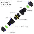 thumbnail image 3 of 5Pc IP68 Waterproof 2 Way 3-Core Junction Box Electrical Cable Connector M16 Wire Range(3.5-10mm), for Outdoor Repair, 3 of 9