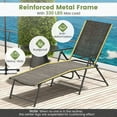 thumbnail image 6 of Resenkos Outdoor Chaise Lounge Chair, 2 Piece Patio Folding Chaise Lounge Chairs Recliner with 6-Level Backrest-Coffee, Portable Recliner for Lawn Garden Beach Yard, 6 of 8
