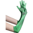 thumbnail image 1 of Long Opera Party 20s Satin Gloves Stretchy Adult Size Elbow Length, 1 of 4