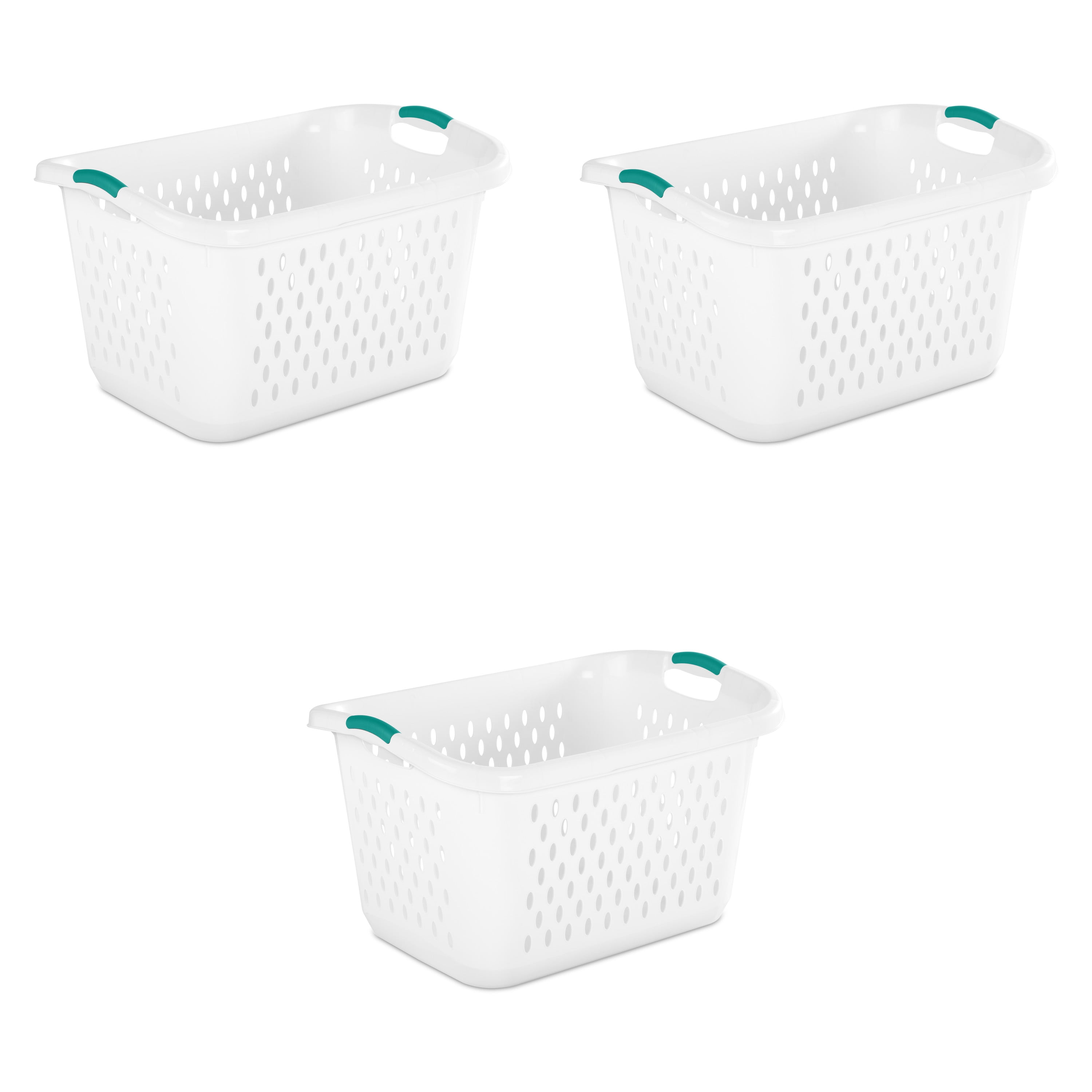 Sterilite 2.7 Bushel Jumbo Plastic Laundry Basket, 3 Pack
