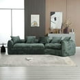 thumbnail image 5 of BISHE Modular Sectional Sofa, L-Shaped Cloud Couch for 5 with Pillows, Modern Chenille Fabric Comfy Sofa Set, Large Living Room Furniture for Apartment or Home, Emerald Green, 5 of 7