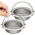 thumbnail image 1 of Juego de 2 coladores para fregadero de cocina, colador de desagüe de acero inoxidable con mango elevable, diámetro exterior 11 cm x altura 2 cm, 1 of 5