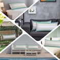 thumbnail image 5 of Turquoise Beige Stripe Body Pillow Cover, Pillowcase Protectors with Zipper, Breathable Decorative Throw Pillow Case Cover, Modern Art Horizontal Striped Pillow Shams for Couch Sofa 20x54Inch, 5 of 8