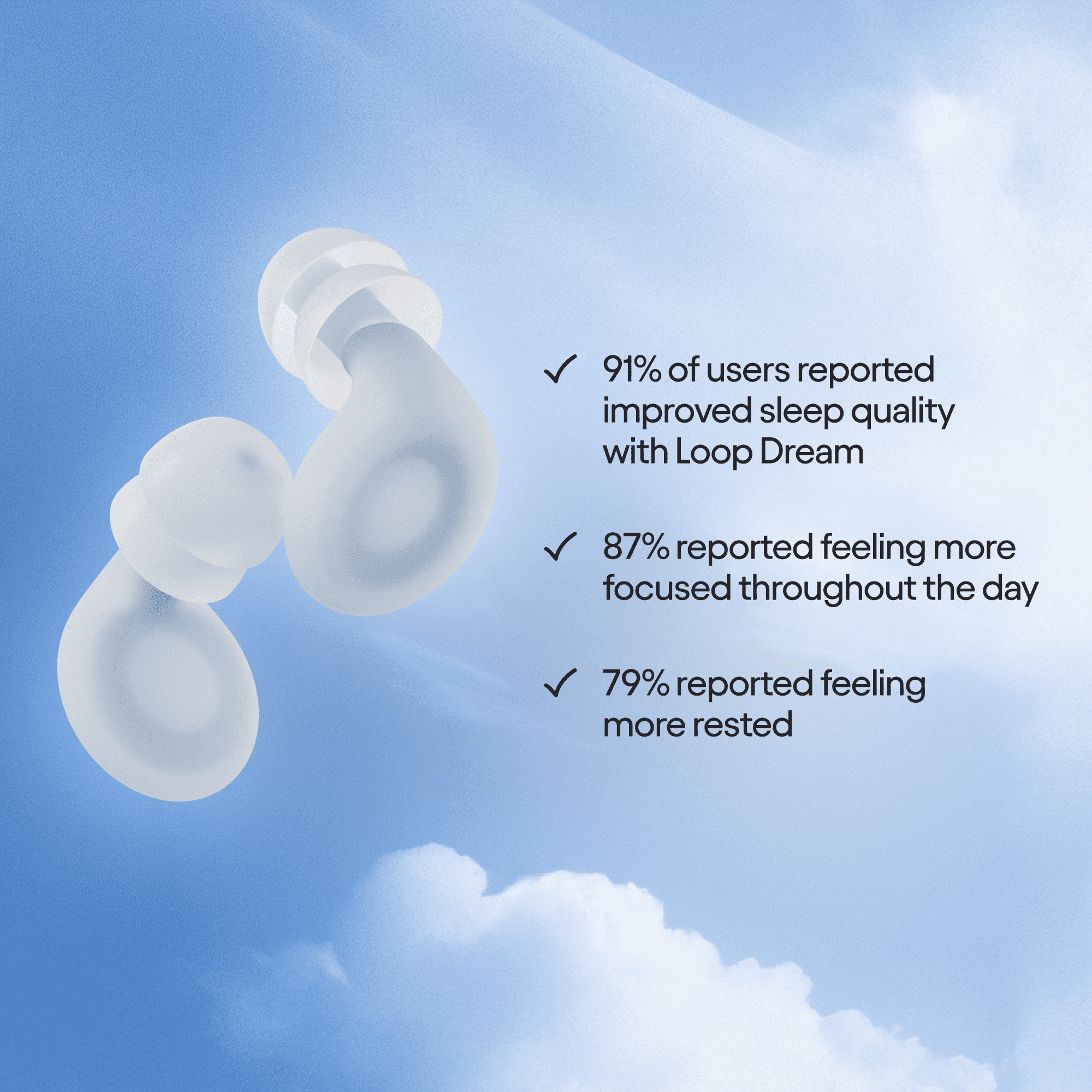 Loop Dream Sleep Ear Plugs – Silicone/Memory Foam Earplugs for Sleep Comfort | Comfortable Earplugs for Snoring Blocking | Ear plugs For Sleeping | Customized Fit | 27dB (SNR) Noise Reduction