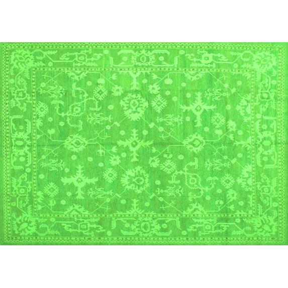 Ahgly Company Indoor Rectangle Oriental Green Traditional Area Rugs, 6' x 9'