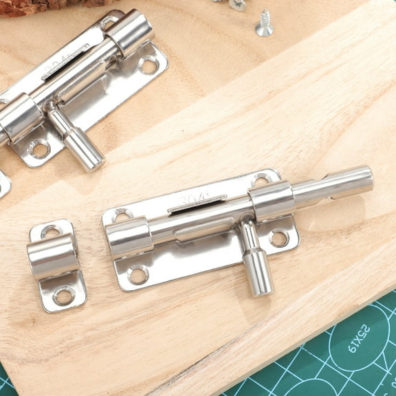 FRCOLOR 2pcs Slide Bolt Locks Barn Doors Lock Sliding Security Gate Latch Sliding Bolt Fasteners Heavy Duty Farmhouse Shed Door Latch