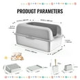 thumbnail image 3 of KFFKFF Feline Litter Container, Depth of 6 inches, Oversized Stainless Steel Feline Litter Container with Shovel, Broad Sieve-like Base & Tall Edges, Sealed Smell-Resistant Simple-to-Sanitize, 3 of 9