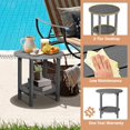 thumbnail image 2 of Nalone HDPE Adirondack Outdoor Side Table, Double Layer With Shelf All Weather Use Patio End Table, Outside Coffee Side End Table, Gray, 2 of 7