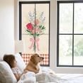 thumbnail image 3 of Pastoral Flowers Window Privacy Film, Spring Red Pink Leaves Farmhouse Plaid Static Cling UV Sun Blocking Tint Film Heat Control Windows Films for Bedroom Bathroom, Window Stickers 29.5"x78.7", 3 of 8