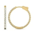thumbnail image 4 of TimeLe$$ Classics 2 Carat TW Round Shape Natural Diamond Hoop Earrings in Yellow Gold, 4 of 5