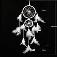 thumbnail image 2 of Weloille Handmade Lace and Bead Dream Catcher, Double-Ring Satin Design, Feather Hanging Ornament, Mysterious Home Decor Gift, 2 of 4