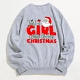 thumbnail image 4 of VBARHMQRT Chandail à Capuchon Vert Femmes Dames Noël Mode Père Noël Imprimé Lettre Manches Longues Col Rond Chandail à Capuchon, 4 of 5