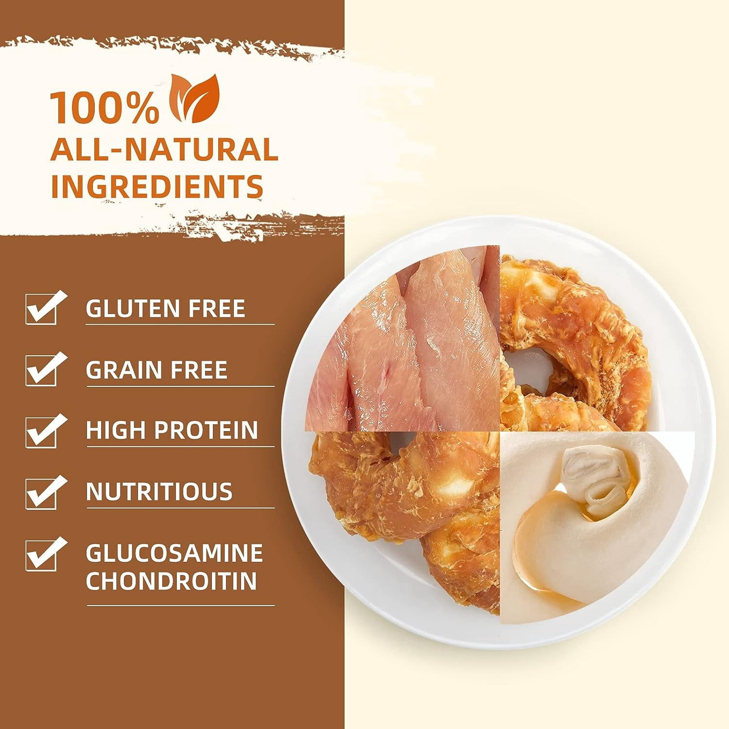 Chicken Dog Treats Bulk Pack – 10.58oz Chicken Strips, 3pcs Chicken Wrapped Rawhide Donuts & 18pcs 8.8oz Rawhide Sticks – Grain-Free, Long-Lasting Chews for Training & Dental Health