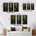 thumbnail image 4 of Designart "Urban Solitude under the Full Moon III" Modern Geometric Framed Wall Art Set Of 3 - Green Abstract Geometric Frame Canvas Set For Living Room Decor, 4 of 6