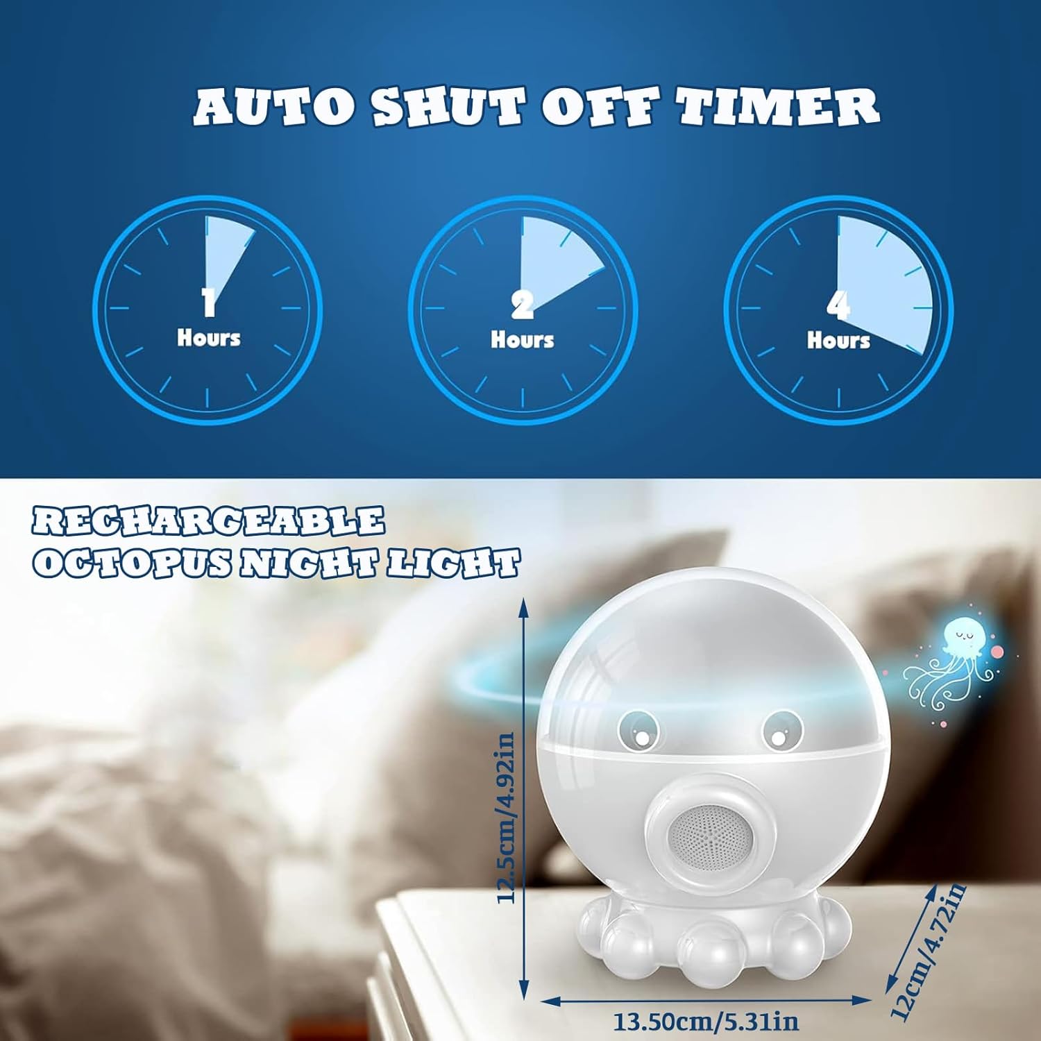 Octopus Galaxy Projector,17 Light Modes Ocean Star Projector with 360° Rotation, 3 Projection Films and 9 Lullaby Songs,Night Lamp with Remote and Timer, Gifts for Family and Friends(White)