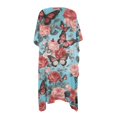 thumbnail image 3 of SCRAWLGOD Butterfly Rose Floral Print Swimsuit Coverup for Women Summer Long Swimsuit Coverup Flowy Lightweight Beach Cover Up, 3 of 6