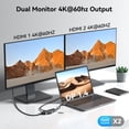 thumbnail image 3 of Adaptador HDMI dual para estación de acoplamiento, 4K, 60 Hz, USB-C con PD de 100 W, 3 of 8