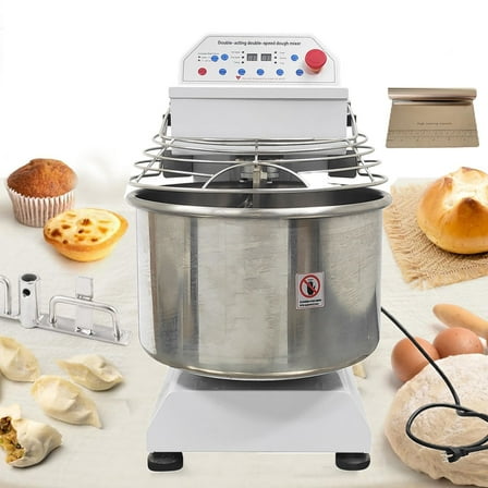 30L Commercial Double-Acting Double-Speed Dough Mixer Stainless Steel Stand Mixer Upgraded Control Panel