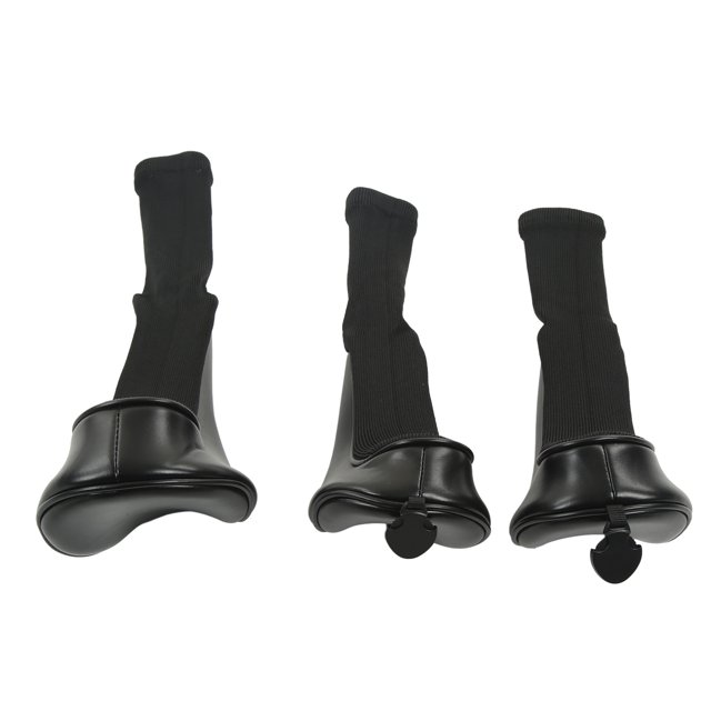 Wood Pole Protective Cover, Club Head Covers 3 PCS Easy To Clean Dustproof Elastic PU Fabric Nylon Cloth for Training