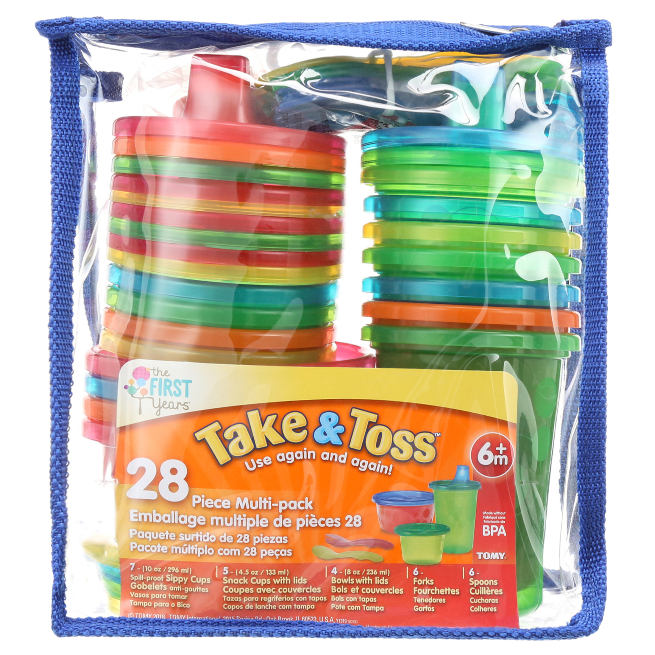The First Years Take & Toss Bowl, Sippy Cup and Silverware Set Variety Pack, 28 Pieces - image 2 of 11