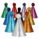 thumbnail image 1 of KAKOWELY 10 gorros brillantes para fiesta de cumpleaños, gorros cónicos brillantes para niños, gorros reutilizables de colores para baby showers, bodas y celebraciones festivas., 1 of 4