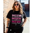 thumbnail image 3 of Women's Graphic T-Shirt Black XL Women's Tops Pink Wish Crew Neck Short Sleeve Shirts for Women, 3 of 3