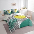 thumbnail image 2 of Castle Fairy Boho Green Palm Bedding Comforter Set 7pcs for Teens, Geometric Sun Queen Bedding Sets for Bedroom, Teal and Yellow,Grey Reversible, 2 of 7