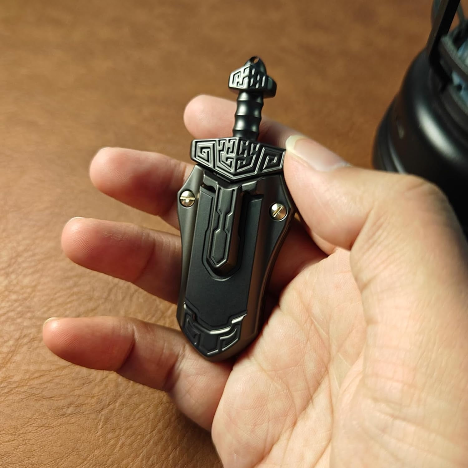 Sword Fidget Slider, EDC Fidget Sword Fidget for Adults, Stress Relief Executive Desk for Keep Focus & Anxiety Relief, Best Gadgets for Men (Black)