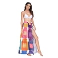 thumbnail image 2 of FORMRS Womens Long Sarong Beach Wrap Semi-Sheer Bikini Skirt Bathing Swimsuit Cover Up, Colorful Jars, 2 of 7
