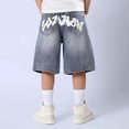 thumbnail image 2 of FYDUU Boys Baggy Jean Shorts Jorts Lightweight Boys Denim Shorts for Summer Loose Fit Wide Leg Denim Shorts Back To School Casual Wear Stylish Pants 13-14 Years, 2 of 7