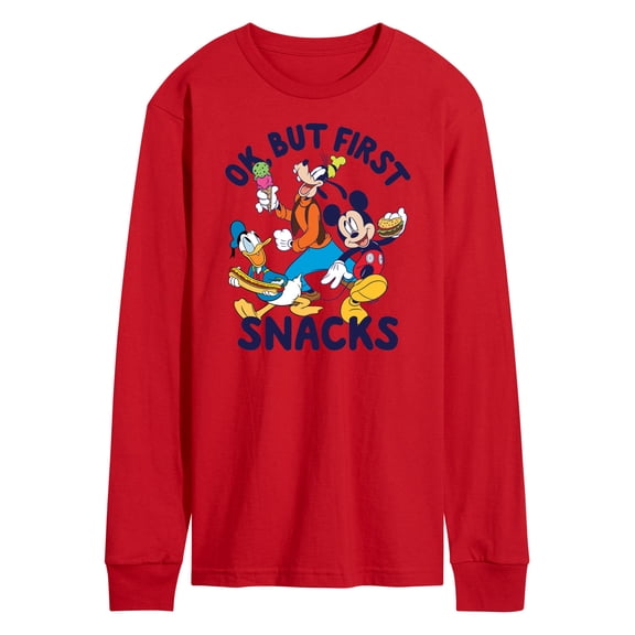 Mickey & Friends - Ok But First Snacks - Men's Long Sleeve T-Shirt
