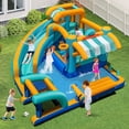 thumbnail image 2 of Patiojoy Inflatable Water Park with Market Stand Water Slide with Climbing Wall & 680W Blower, 2 of 9