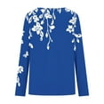 thumbnail image 4 of KkSLirnhs Fall Clothes Women Plus Size Women's Casual Non Positioning Printed-Neck Long Sleeved T-shirt Loose Fashionable Top L Blue, 4 of 5