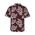 thumbnail image 3 of Uemuo Snake And Rose Printed Regular Fit Short Sleeve Casual Hawaiian Shirt for Men,Aloha shirt,Tropical shirt,Floral print shirt,Vacation Beach shirt-Large, 3 of 9