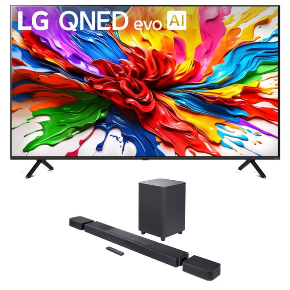 LG 65QNED92AUA 65 Inch 4K QNED Mini LED evo AI Smart TV with a JBL BAR-1300X 11.1.4ch Soundbar and Subwoofer with Surround Speakers (2025)