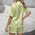 thumbnail image 6 of Women Pjs Sets Women's Silk Pajamas Short Sleeve Shirt-Style Collar Sleepwear 2 Piece Pajama Set for Women Fall Lounge Sets for Women XXL, 6 of 6