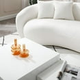thumbnail image 5 of Nesting Coffee Table Set of 2, Matte White Square Wooden Coffee Tables, Modern Luxury Side Tables Accent End Table for Living Room Apartment, 5 of 7
