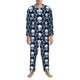 thumbnail image 3 of Fotbe white arrow Skull Pijama de Hombre con Estampado de Manga Larga, Conjunto de 2 Piezas, Ropa de Dormir Suave y Cómoda con Bolsillos-Small, 3 of 7