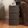 Sterilite 3 Drawer Wicker Weave Decorative Storage Tower, Espresso (2