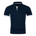 thumbnail image 3 of Akiihool Polo Tees for Men Men's Short Sleeve Solid Stretch Cotton Pique Polo Shirt for Summer (Navy,XXXL), 3 of 5