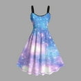 thumbnail image 2 of Tnhcen Women's Summer Sleeveless Bodycon Midi Dress with Galaxy Print, Stretchy Casual Dress for Women, Plus Size up to 4XL, Stylish Party Clubwear Outfit, 2 of 4