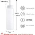 thumbnail image 2 of Botellas exprimibles para condimentos, 6 unidades, 8 oz, con tapa, transparentes, sin BPA, para mostaza, condimentos, ketchup, mostaza, mayonesa y aceite de oliva, 2 of 5