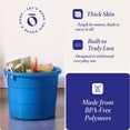 thumbnail image 3 of HOMZ Rope-Handle 18-Gallon Open Storage Tubs, Plastic Buckets, Blue, 4 Pack, 3 of 9