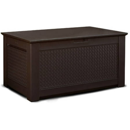 Rubbermaid Basketweave Deck Box, Dark Teak, Large